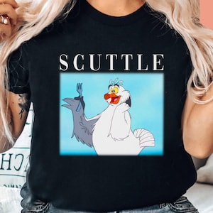 Chemise rétro Scuttle la petite sirène, T-shirt Disney Scuttle, t-shirt couleur confort, cadeau d&#39;anniversaire, chemise voyage vacances en famille Disneyland