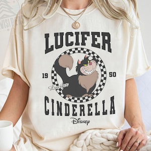 Disney Lucifer Est Checkered Circle Shirt, Cat Lover T-shirt, Comfort Color Tee, Birthday Gift Tee, Disneyland Family Vacation Trip Shirt
