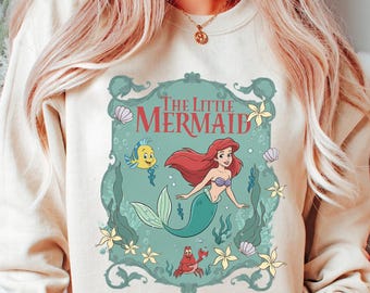 The Little Mermaid Shirt, Ariel Flounder Sebastian Tee, Disney Princess Sweatshirt, Under The Sea Gift, Disney Trip Top, Mermaid Lover Gift