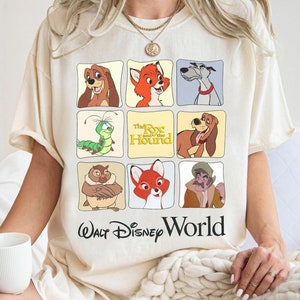 Retro Walt Disney World the Fox and the Hound Vintage Shirt Disney Characters Shirt Family Matching Tee Gift Ideas for Men Women Etsy