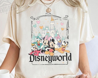 Camiseta retro de Disneyworld Florida, camiseta de Mickey y sus amigos fundada en 1971, camiseta de Disneyworld, camisetas de regalo de cumpleaños, camiseta de viaje familiar de Disney
