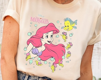Camiseta de La Sirenita de Disney, Camiseta de la Princesa Ariel de La Sirenita de Disney, Camiseta de la Sirenita Ariel, Reino mágico divertido, Viaje familiar de Disney
