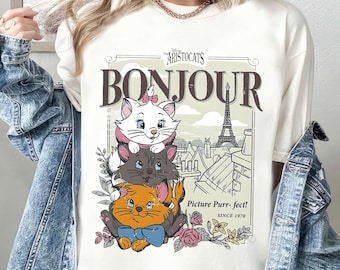 Retro Disney Aristocats Shirt, Disney Cat Shirt, Marie Berlioz Toulouse Sweatshirt, Comfort Colors Tee, Magic Kingdom, Disney Family Trip