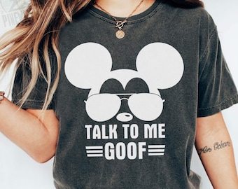 Talk To Me Goof Shirt, Top Disney Tee, Mickey Aviator Sunglasses, Funny Disney Dad Outfit, Mickey Men Apparel, Fathers Day Gift Shirts