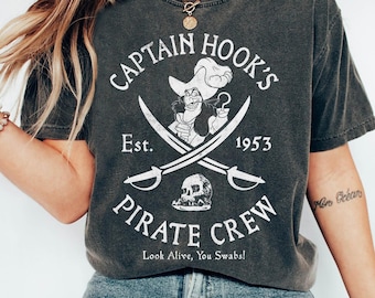 Disney Villains Captain Hook Shirt, Captain Hook Pirate Crew Est 1953 T-shirt, Peter Pan Neverland Tee, Magic Kingdom, Disney Family Trip