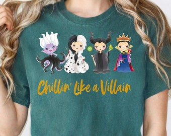 Chillin' Like A Villain Shirt, Disney Witch Shirt, Villain Disney T-shirt, Disney World Tee, Funny Disney Outfit, Disney Family Trip