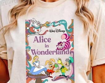 Retro Alice im Wunderland Vintage Buch Shirt, Tis Brillig White Rabbit Sweatshirt, Disney Familien Reise Urlaub Geschenk Shirt, Disney Alice Tee