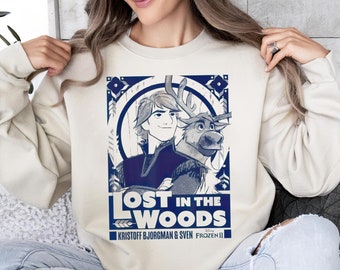 Camisa Disney Frozen Kristoff & Sven, camiseta Comfort Colors, camiseta con póster Lost In The Woods, camisas de regalo de cumpleaños, viaje familiar a Disneyland