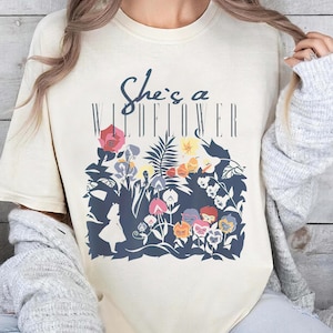 Disney She&#39;s A Wildflower Alice In Wonderland Shirt, Princess Alice T-shirt, Comfort Colors Tee, Birthday Gift Shirt, Disneyland Family Trip
