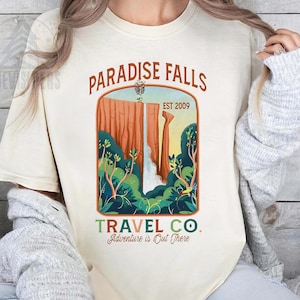 Disney Pixar Up Shirt, Paradise Falls Est 2009 T-shirt, Disney Carl And Ellie Adventure Is Out There Tee, Birthday Gift, Family Trip