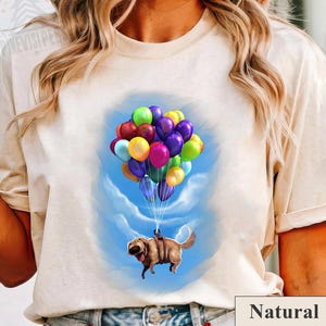 Disney Up Dug Balloon Floating Shirt, Up Movie Disney T-shirt, Comfort Color Tee, Birthday Gift Tee, Disneyland Family Vacation Trip Shirt