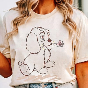 Camiseta de La dama y el vagabundo de Disney, Camiseta de amor de pareja de Disney, Camiseta de Disneyland, Camiseta para amantes de los perros de Disneyworld, Reino mágico, Viaje familiar de Disney