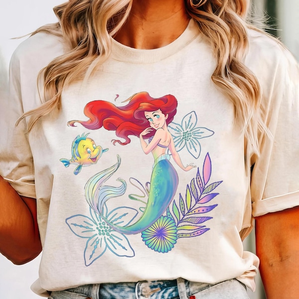 Disney The Little Mermaid Ariel Princess Shirt, Ariel And Flounder Sea T-shirt, Disney Princess Tee, Funny Magic Kingdom, Disney Family Trip