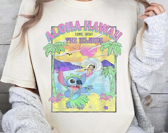 Vintage Disney Lilo & Stitch Aloha Hawaii Shirt, Stitch Come Visit The Islands T-shirt, Comfort Colors Tee, Birthday Gift, Family Trip