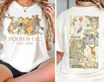 Camisa vintage de Pooh & Co Est 1926, Sudadera de Winnie the Pooh de Disney, Camiseta retro de Pooh y amigo de Disney, Reino mágico, Viaje familiar de Disney