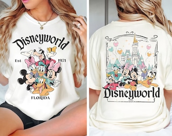2 Side Retro Disneyworld Florida Shirt, Mickey And Friends Est 1971 T-shirt, Disneyworld Tee, Birthday Gift Shirts, Disney Family Trip Tee