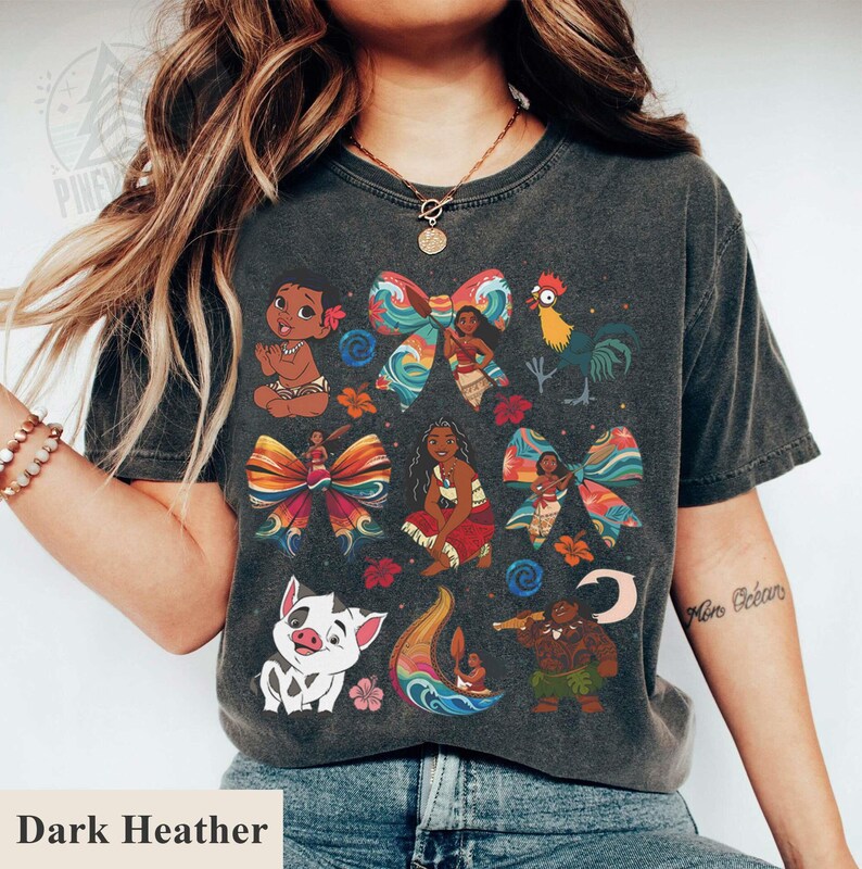 Moana Maui Pua Heihei Shirt, Baby Moana Disney Vacation Outfit, Disneyland Trip Tee, Family Trip Disney Gift, Polynesian Ocean Sweatshirt image 2