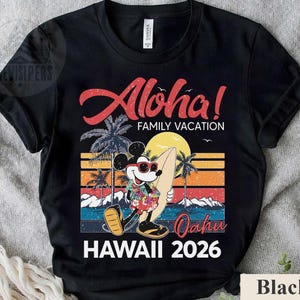Disney Mickey Aloha Oahu Hawaii 2026 Retro Shirt, Aloha Family Vacation T-shirt, Comfort Color Tee, Birthday Gift Tee, Disneyland Trip Shirt image 6
