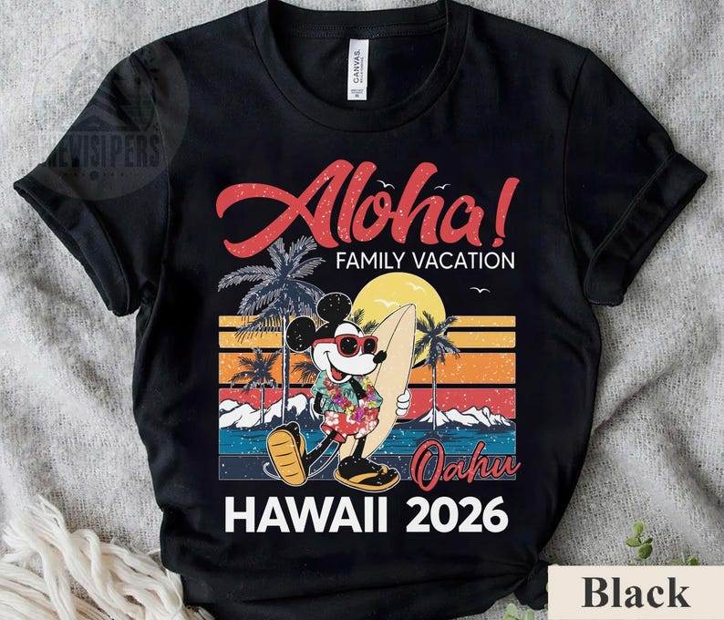 Disney Mickey Aloha Oahu Hawaii 2026 Retro Shirt, Aloha Family Vacation T-shirt, Comfort Color Tee, Birthday Gift Tee, Disneyland Trip Shirt image 6
