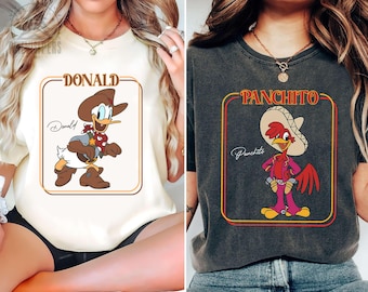 Camiseta retro de los Tres Caballeros, sudadera de Donald José Panchito, camiseta de Disneyland Epcot, camisetas de vacaciones familiares de Disney, camiseta de regalo de cumpleaños