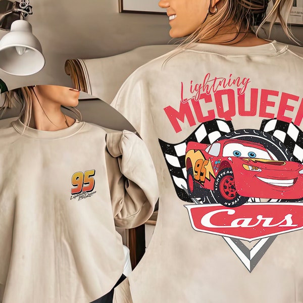 Retro Lightning Mcqueen Shirt, Lightning Mcqueen 95 Sweatshirt, Piston Cup T-shirt, Disney Cars Movie Tee, Funny Magic Kingdom,Disney Family