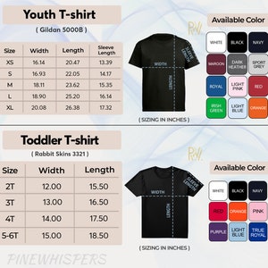 a t - shirt size guide for a child's t - shirt