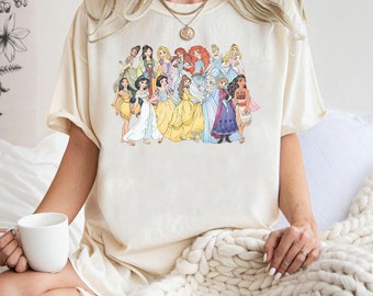 Disney Princess Characters Shirt, Retro Princess T-shirt, Disney Girl Trip Tee, Funny Magic Kingdom, Disney Family Trip, Birthday Gift