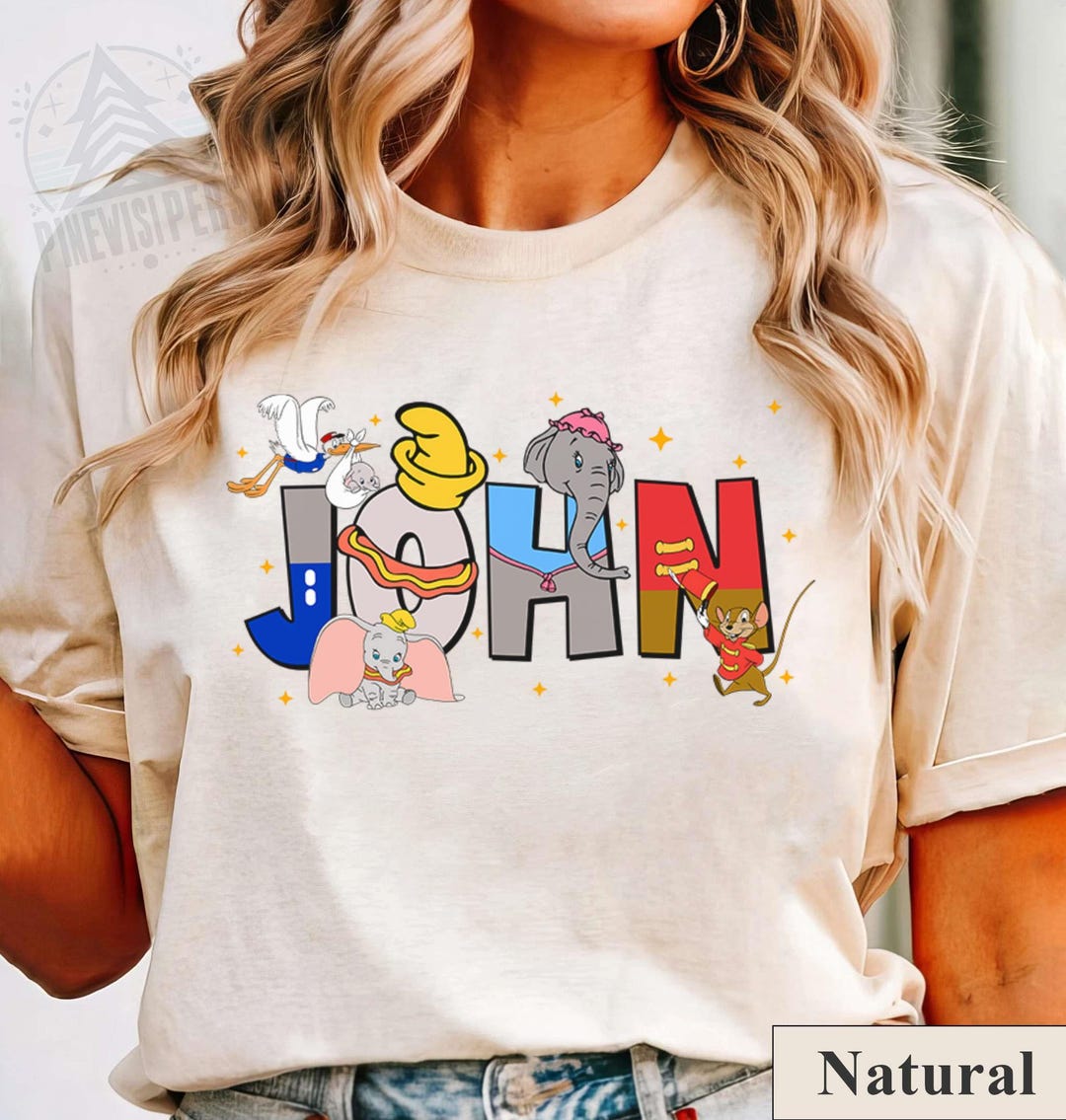 Tim Stork Custom Name Dumbo Shirt, Personalized Flying Elephant Birthday ...