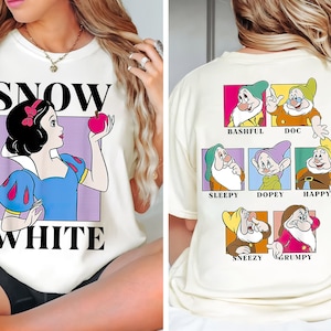 Disney Prinzessin Schneewittchen Shirt, die sieben Zwerge und Schneewittchen T-Shirt, Comfort Farben T-Shirt, Geburtstagsgeschenk Shirts, Disneyland Familienausflug