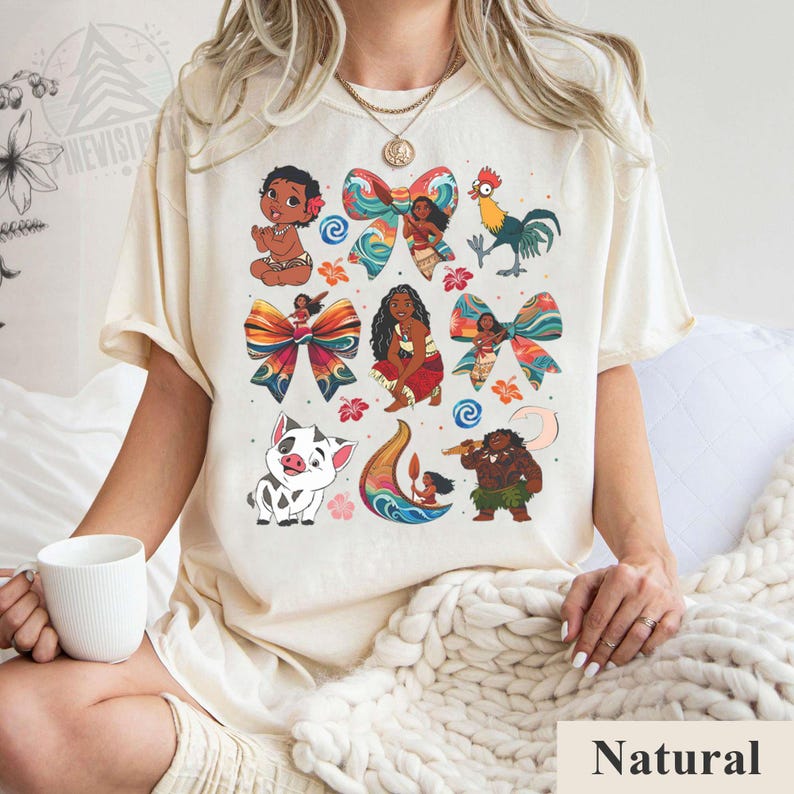 Moana Maui Pua Heihei Shirt, Baby Moana Disney Vacation Outfit, Disneyland Trip Tee, Family Trip Disney Gift, Polynesian Ocean Sweatshirt image 1