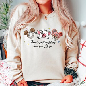 Vaiana Pua-tröja, Hur långt jag ska gå-tröja, Pua Pig Disney-resa, söta öron Vaiana-karaktärströja, polynesiskt tema, söta Disneyland-tröjor bild 5