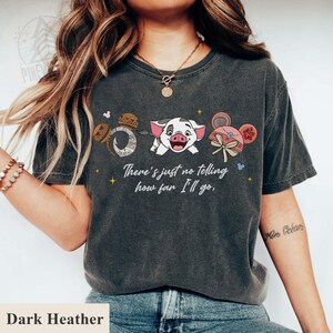 Vaiana Pua-tröja, Hur långt jag ska gå-tröja, Pua Pig Disney-resa, söta öron Vaiana-karaktärströja, polynesiskt tema, söta Disneyland-tröjor bild 2