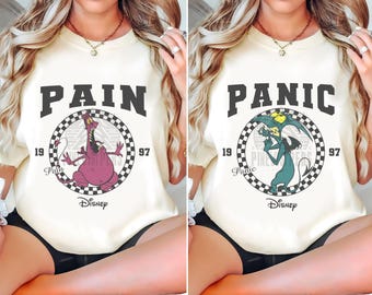 Disney Pain And Panic Checkered Circle Retro Shirt, Couple Hercules T-shirt, Comfort Color Gift Tee, Disneyland Family Vacation Trip Shirt
