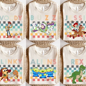 Disney Toy Story Characters Shirt, Buzz Woody Jessie Slinky Aliens Rex T-shirt, Disney Matching Tee, Funny Disney Outfit, Disney Family Trip