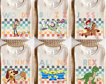 Disney Toy Story Characters Shirt, Buzz Woody Jessie Slinky Aliens Rex T-shirt, Disney Matching Tee, Funny Disney Outfit, Disney Family Trip