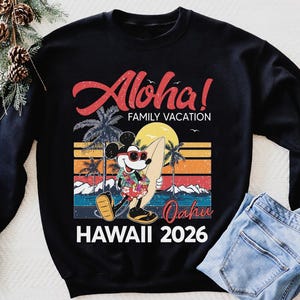 Disney Mickey Aloha Oahu Hawaii 2026 Retro Shirt, Aloha Family Vacation T-shirt, Comfort Color Tee, Birthday Gift Tee, Disneyland Trip Shirt image 5