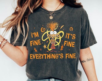 Disney Emotions Inside Out 2 Shirt, Anxiety I'M Fine It's Fine Everything's Fine T-shirt, Mental Health Tee, Birthday Gift, Family Trip