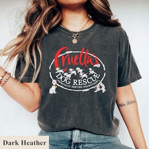 Disney Cruella&#39;S Dog Rescue Shirt, Disney Dog Lover T-shirt, Comfort Color Tee, Birthday Gift Shirt, Disneyland Family Vacation Trip Shirt