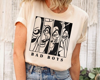 Disney Villains Bad Boys Shirt, Villain Disney World T-shirt
