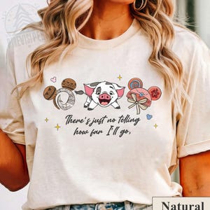 Vaiana Pua-tröja, Hur långt jag ska gå-tröja, Pua Pig Disney-resa, söta öron Vaiana-karaktärströja, polynesiskt tema, söta Disneyland-tröjor bild 3