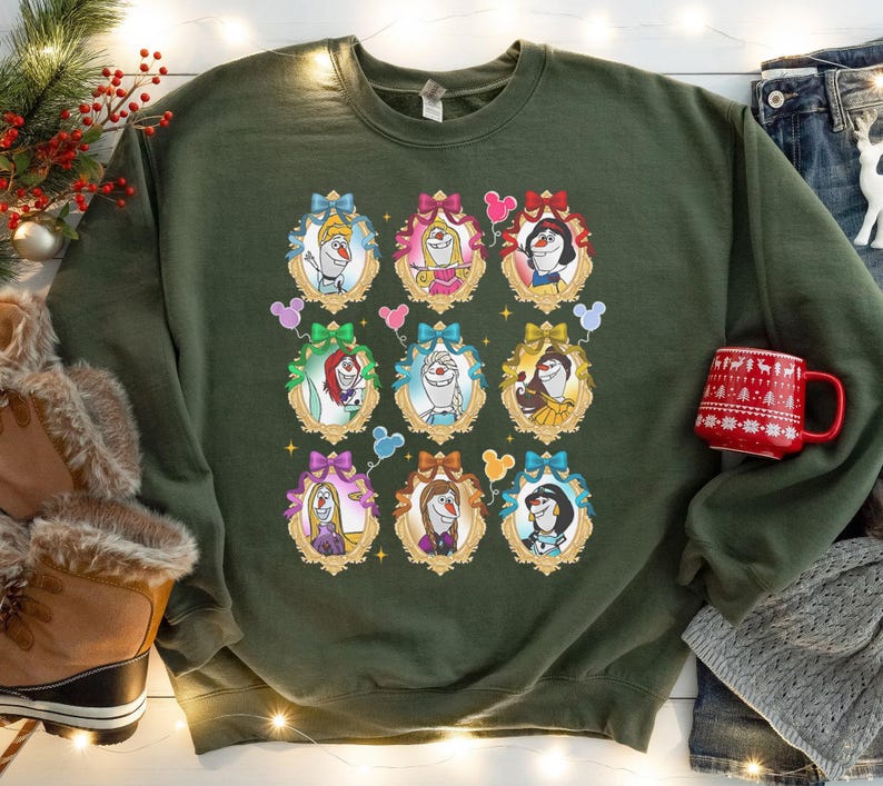 Olaf Prinsessa T-shirt, Snögubbe Cosplay Sweatshirt, Askungen Ariel Elsa T-shirt, Rolig Disney Skurkar Parodi, Magic Kingdom Semestergåva bild 5