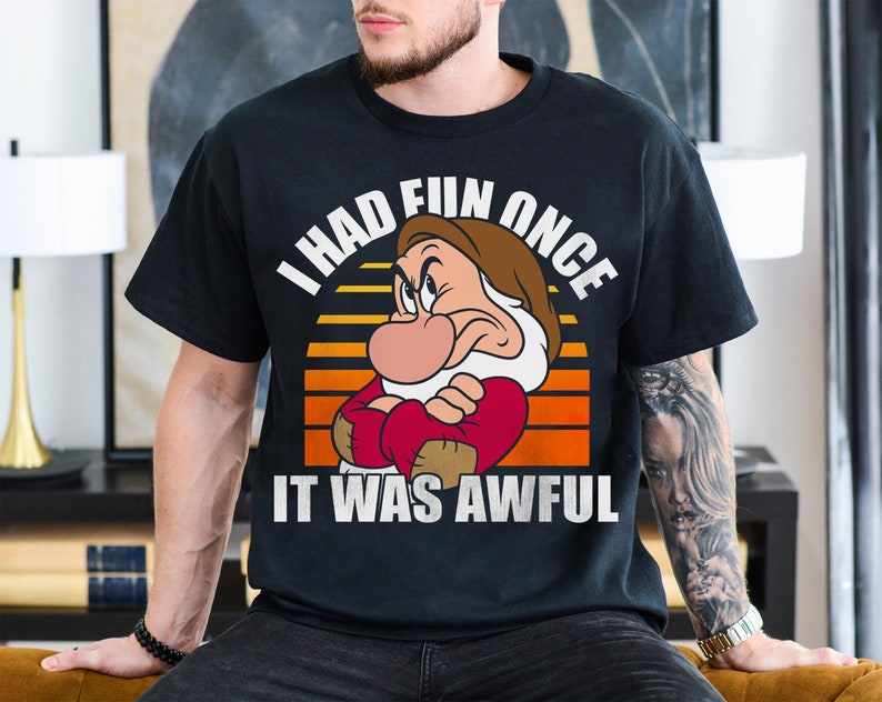 Disney Snow White Grumpy Shirt, I Had Fun Once It Was Awful T-shirt, Walt Disney World Gift Tee, Funny Magic Kingdom, Disney Family Trip image 1