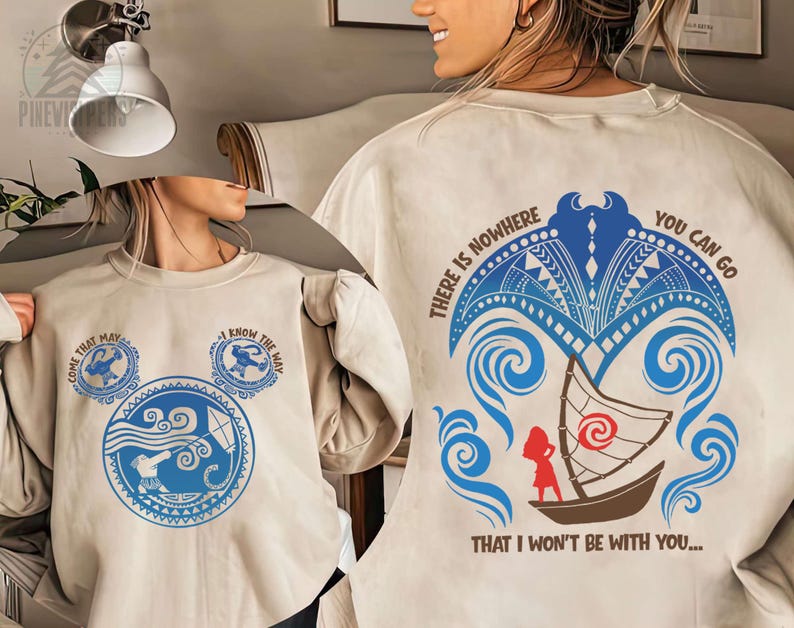 Two Sided Moana Family Shirt, Front And Back Maui Tribal Tee, Disneyland Trip Outfit, Gramma Tala Manta Ray, Disney Polynesian Graphic Gift image 3