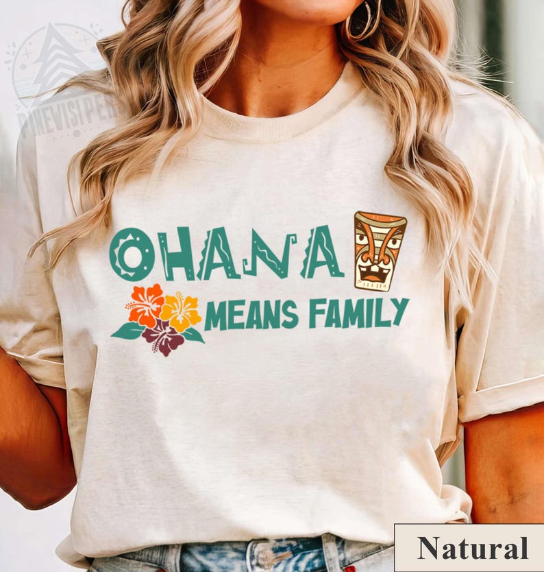 Ohana Means Family Hawaiian Tiki Shirt, Matching Disney Trip Family Tee, Tropical Vacation Apparel, Disneyland Group Souvenir Gift Shirts image 6
