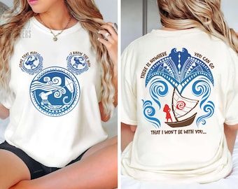 Camiseta familiar de Moana de doble cara, camiseta tribal de Maui por delante y por detrás, atuendo para viaje a Disneyland, manta raya de la abuela Tala, regalo gráfico polinesio de Disney