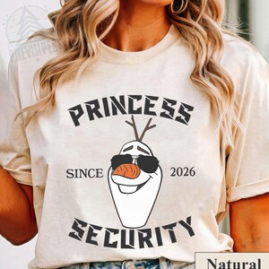 ディズニープリンセスのセキュリティシャツ、面白い女の子のお父さんオラフTシャツ、アナと雪の女王の家族旅行の服装、マジックキングダムバケーションの父の日ギフト、クールなメンズシャツ