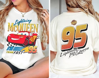 Retro Lightning Mcqueen Shirt, Number Back Disney Cars Land T-shirt, Lightning Mcqueen Tee, Funny Disney Outfit, Disney Holiday Family Trip