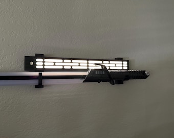 Uchwyt ścienny Darksaber Offset, różne kolory, diody LED, bezprzewodowy, aktywowany ruchem, kompatybilny ze starszymi modelami, poziomy wyświetlacz, tylko rękojeść lub pełny Saber