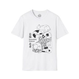 Hokusai Manga Cat Shirt, Japanese Art, Unisex T-Shirt Featuring Edo Era Cat Design by Katsushika Hokusai Soft Cotton Gift for Art Lovers