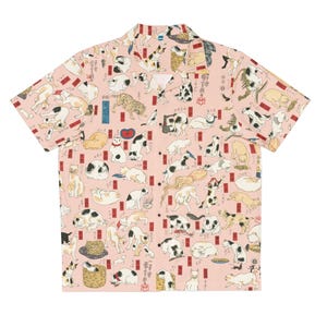 Ukiyo-e Cat Aloha Shirt – Men's Japanese Hawaiian Shirt Inspired by Kuniyoshi, Cats of the Tokaido | Gift for Cat Lovers, Japan Art